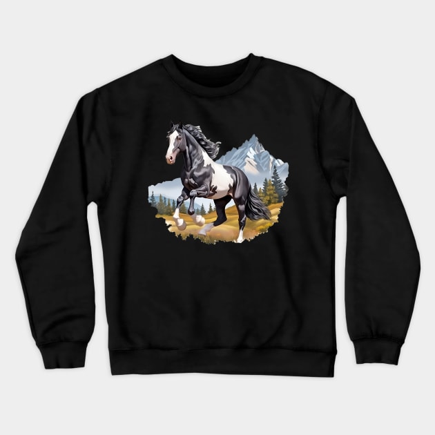 Paint or Pinto Horse Mustang Sticker Crewneck Sweatshirt by candiscamera